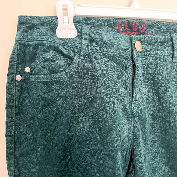 Elle Teal Paisley-Print Straight Leg Jeans - Picture 6 of 11